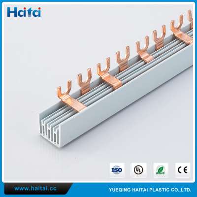 Haitai Terminal Block Connector U Or Fork Type F3P+N MCB Copper Busbar